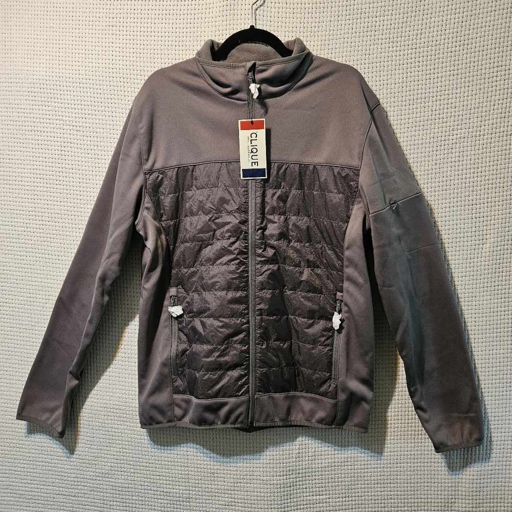 Clique Lg Gray Men's Jacket Lightweight Full Zip NWT